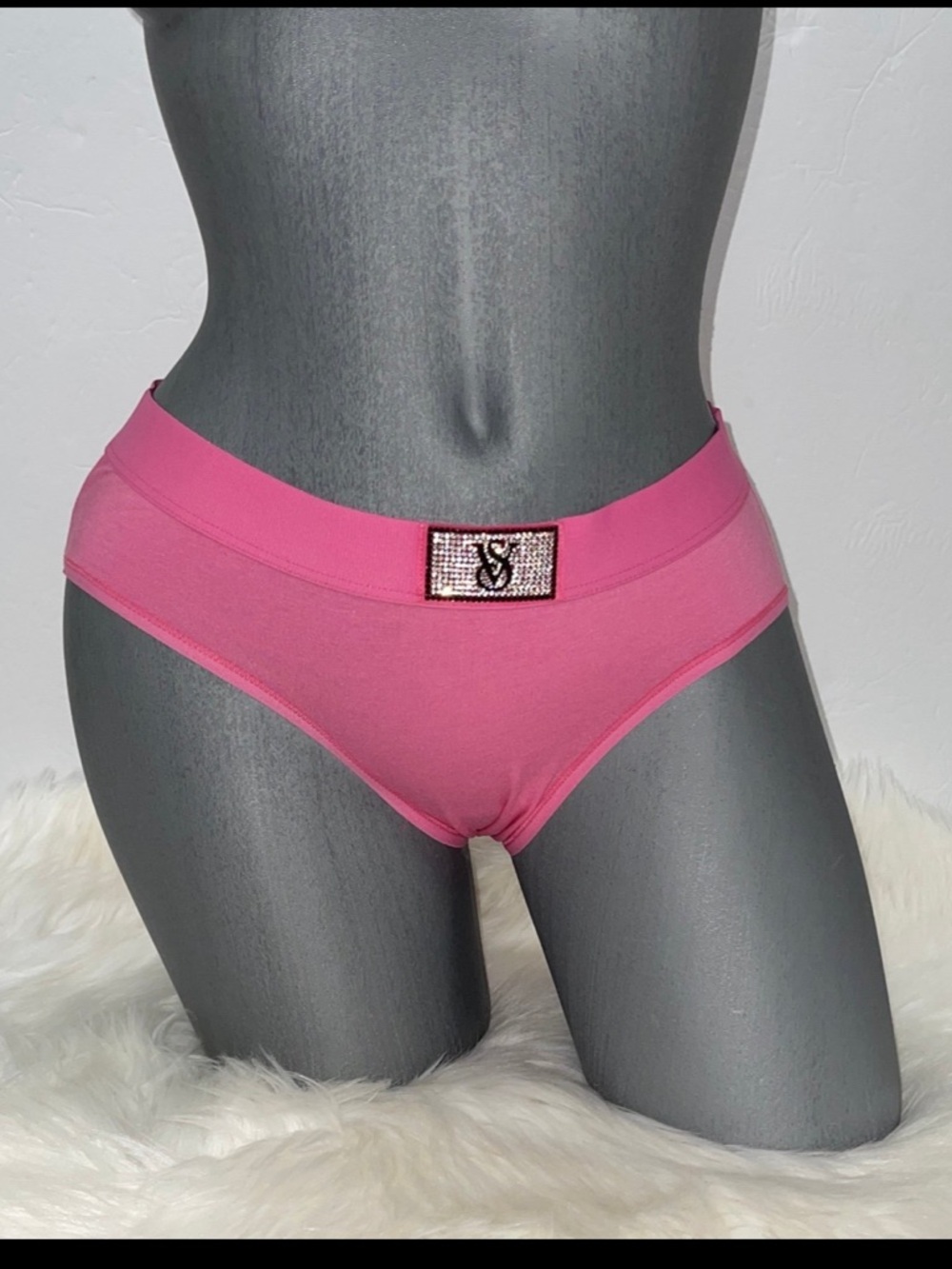 Victorias Secret Logo Cotton Shine Patch Hiphugger Panty Underwear. NWT
